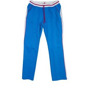 Nike Sphere Dry Blue Track Pants M Polyester Spandex White Stripe Pink Accents